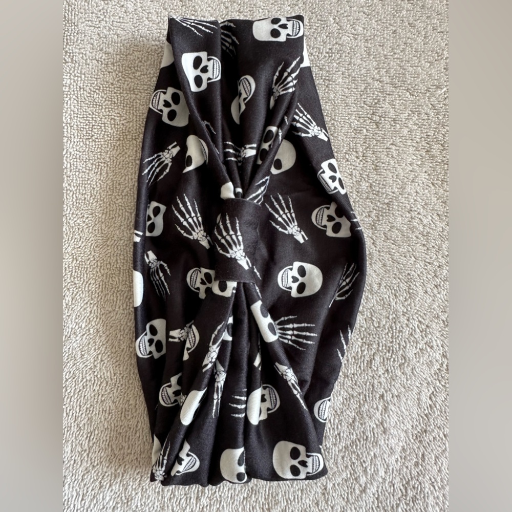 Black Skull Headband